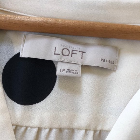 LOFT Mega Dot V-Neck Blouse - Picture 8 of 10